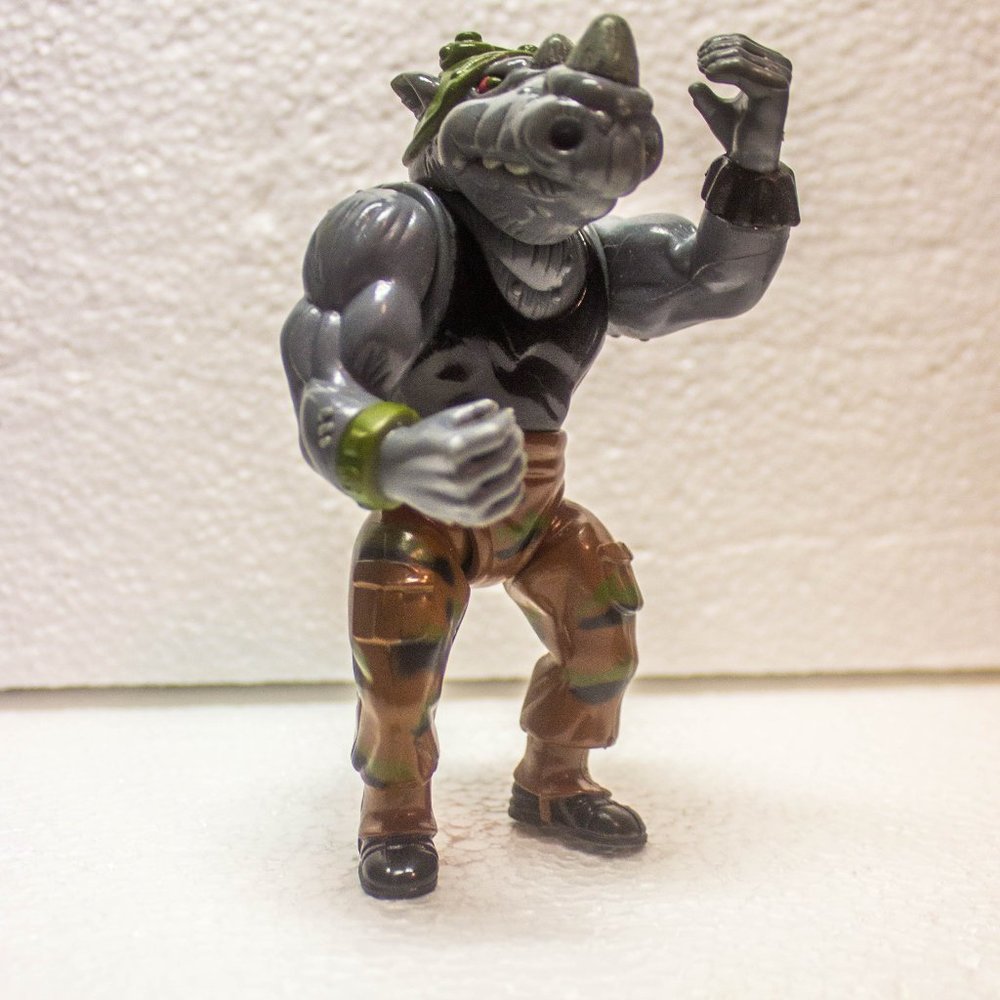 Vintage 1988 TMNT Rocksteady Action Figure from Playmate Toys